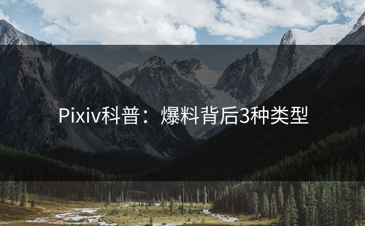 Pixiv科普：爆料背后3种类型